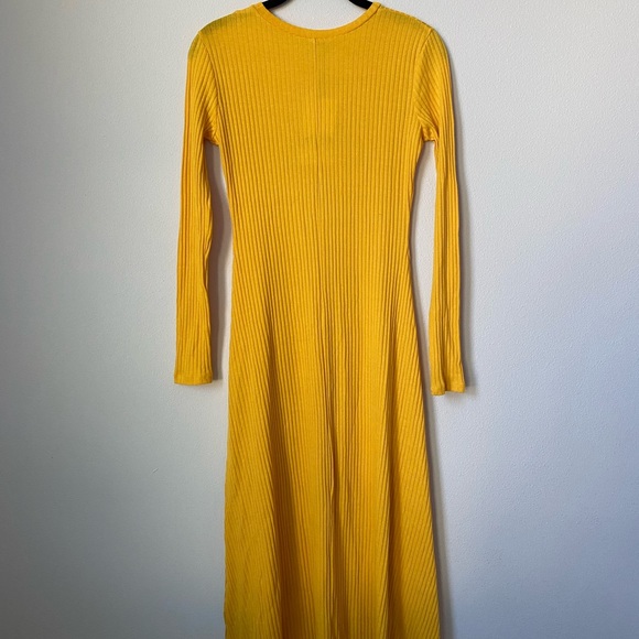 Women Yellow Long Sleeve Maxi Dress - Picture 2 of 3